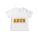 Crafted Just for You | Personalized Name T-Shirt Outfit - WHITE - 0-5 Months Old (Chest 17")