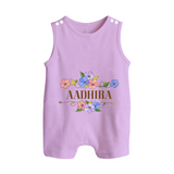 Say It with Style | Personalized Name Romper Suit / Sleeveless Romper - LILAC - 0 - 5 Months Old (Chest 18")