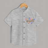 Say It with Style | Personalized Name Shirt - GREY - 0 - 6 Months Old (Chest 23")