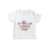 Say It with Style | Personalized Name T-Shirt - WHITE - 0-5 Months Old (Chest 17")