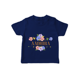 Say It with Style | Personalized Name T-Shirt - NAVY BLUE - 0-5 Months Old (Chest 17")