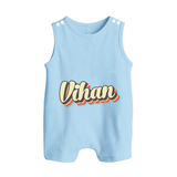 Make It Mine Romper Suit / Sleeveless Romper | Featuring Your Baby's Name - BABY BLUE - 0 - 5 Months Old (Chest 18")
