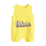 Make It Mine Romper Suit / Sleeveless Romper | Featuring Your Baby's Name - PASTEL YELLOW - 0 - 5 Months Old (Chest 18")