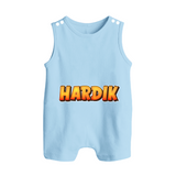 Adorable Name Romper Suit / Sleeveless Romper | The Perfect Personalized Baby Gift - BABY BLUE - 0 - 5 Months Old (Chest 18")