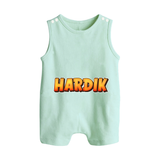 Adorable Name Romper Suit / Sleeveless Romper | The Perfect Personalized Baby Gift - MINT GREEN - 0 - 5 Months Old (Chest 18")