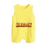 Adorable Name Romper Suit / Sleeveless Romper | The Perfect Personalized Baby Gift - PASTEL YELLOW - 0 - 5 Months Old (Chest 18")