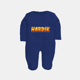 Adorable Name Sleep Suit / Full Sleeve Bodysuit | The Perfect Personalized Baby Gift - NAVY BLUE - New Born (Chest 7.5")