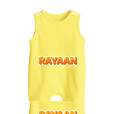 Made for Me Romper Suit / Sleeveless Romper | Personalized with Baby's Name - PASTEL YELLOW - 0 - 5 Months Old (Chest 18")