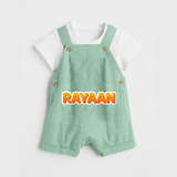 Made for Me Dungaree Set | Personalized with Baby's Name - MINT GREEN - 0 - 5 Months Old (Chest 18")