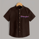 Personalized Name Shirt | Your Baby's Name in Every Stitch - CHOCOLATE BROWN - 0 - 6 Months Old (Chest 23")