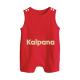 Cutest Romper Suit / Sleeveless Romper Ever | Personalized with Your Baby's Name - RED - 0 - 5 Months Old (Chest 18")