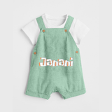 Custom Name Dungaree Set | Make It Personal and Adorable - MINT GREEN - 0 - 5 Months Old (Chest 18")
