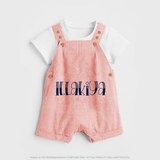 Name It and Wear It | Custom Dungaree Set for Your Little One - PEACH - 0 - 5 Months Old (Chest 18")