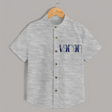 Name It and Wear It | Custom Shirt for Your Little One - GREY - 0 - 6 Months Old (Chest 23")