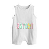 Unique as Me Romper Suit / Sleeveless Romper | Name Printed Baby Romper Suit / Sleeveless Romper - WHITE - 0 - 5 Months Old (Chest 18")