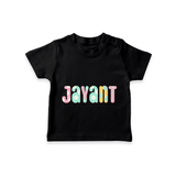 Unique as Me T-Shirt | Name Printed Baby T-Shirt - BLACK - 0-5 Months Old (Chest 17")
