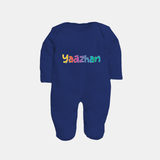 My First Name Sleep Suit / Full Sleeve Bodysuit | Celebrate Baby's Name with Style - NAVY BLUE - New Born (Chest 7.5")