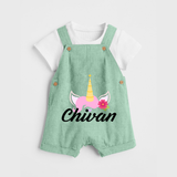 One and Only Dungaree Set | Featuring Your Baby's Beautiful Name - MINT GREEN - 0 - 5 Months Old (Chest 18")