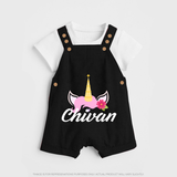 One and Only Dungaree Set | Featuring Your Baby's Beautiful Name - BLACK - 0 - 5 Months Old (Chest 18")