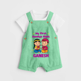 My First Dandiya Night Personalized Dungaree - GREEN - 0 - 5 Months Old (Chest 18")