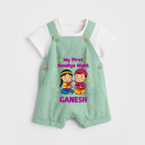 My First Dandiya Night Personalized Dungaree - MINT GREEN - 0 - 5 Months Old (Chest 18")