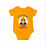 My First Navratri Devi Face Personalized Romper - CHROME YELLOW - New Born (Chest 14")