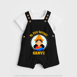 My First Navratri Devi Face Personalized Dungaree - BLACK - 0 - 5 Months Old (Chest 18")