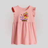 My First Navratri Mamma Papa Blessings Personalized Baby Frock - BABY PINK - 0 - 3 Months Old (Chest 17")