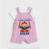 My First Navratri Dandiya Boy Personalized Dungaree - BABY PINK - 0 - 5 Months Old (Chest 18")