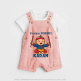 My First Navratri Dandiya Boy Personalized Dungaree - PEACH - 0 - 5 Months Old (Chest 18")
