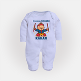 My First Navratri Dandiya Boy Personalized Full Body Suit - BABY BLUE - New Born (Chest 7.5")