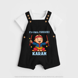 My First Navratri Dandiya Boy Personalized Dungaree - BLACK - 0 - 5 Months Old (Chest 18")