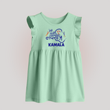 Meri Pehli Navratri Traditional Personalized Baby Frock - MINT GREEN - 0 - 3 Months Old (Chest 17")
