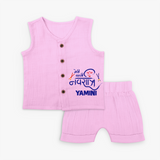 Meri Pehli Navratri Traditional Personalized Jabla Set - BABY PINK - 0 - 3 Months Old (Chest 9.8")