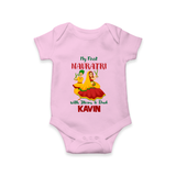 My First Navratri Garba Couple Personalized Romper - BABY PINK - New Born (Chest 14")