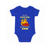 My First Navratri Garba Couple Personalized Romper - COBALT BLUE - New Born (Chest 14")