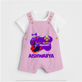 My First Navratri Garba Girl Personalized Dungaree - BABY PINK - 0 - 5 Months Old (Chest 18")