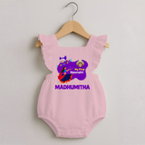 My First Navratri Garba Girl Personalized Romper Frock - BABY PINK - 0 - 3 Months Old (Chest 19")