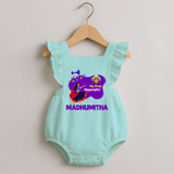 My First Navratri Garba Girl Personalized Romper Frock - MINT GREEN - 0 - 3 Months Old (Chest 19")