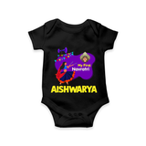 My First Navratri Garba Girl Personalized Romper - BLACK - New Born (Chest 14")