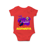 My First Navratri Garba Girl Personalized Romper - RED - New Born (Chest 14")