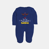 My First Navratri Dandiya Princess Personalized Full Body Suit - NAVY BLUE - New Born (Chest 7.5")