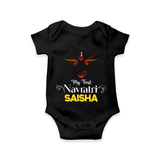 My First Navratri Dandiya Princess Personalized Romper - BLACK - New Born (Chest 14")