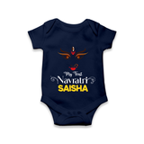 My First Navratri Dandiya Princess Personalized Romper - NAVY BLUE - New Born (Chest 14")