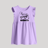 My First Navratri Devi Eyes Personalized Baby Frock - LILAC - 0 - 3 Months Old (Chest 17")
