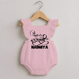 My First Navratri Devi Eyes Personalized Romper Frock - BABY PINK - 0 - 3 Months Old (Chest 19")