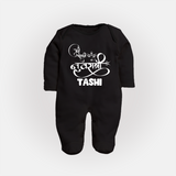 My First Navratri Devi Eyes Personalized Full Body Suit - BLACK - New Born (Chest 7.5")