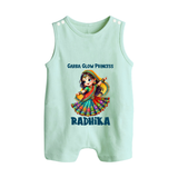 Choti Dandiya Queen Personalized Button Romper - MINT GREEN - New Born (Chest 18")