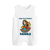 Choti Dandiya Queen Personalized Button Romper - WHITE - New Born (Chest 18")