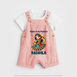 Choti Dandiya Queen Personalized Dungaree - PEACH - 0 - 5 Months Old (Chest 18")